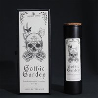 Gothic Garden Candle - Skull & Roses Motif, Sage & Peppermint Scent