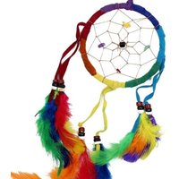 Handmade Rainbow Dreamcatcher - 9cm Ring, 30cm Length
