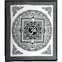 Double Cotton Bedspread & Wall Hanging - Mono Om Mandala