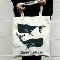 Eco-friendly Cotton Tote Bag 38cm X 42cm - Whales Design