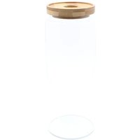Bamboo Glass Jar 25cm Tall 1500ml Capacity - Cottage Style