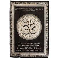 Cotton Wall Art 70x110cm - Om Symbol - Black White Gold - India