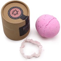 Luxury Bath Bomb With Rose Quartz Gem & Bergamot Scent - Nourishing & Relaxing