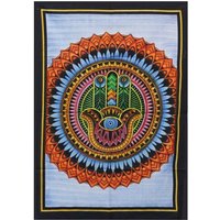 Handbrushed Cotton Wall Art 115cm X 75cm - Hamsa