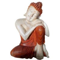 Hand-carved Buddha Statue - 30cm Suar Wood