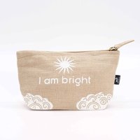 Jute Pouch - 19 X 12.4 Cm - "i Am Bright" Affirmation
