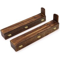 Mango Wood Incense Box - Assorted - Handcrafted Storage For Incense Sticks