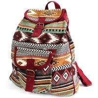 Ethnic Jacquard Backpack - Chocolate | Zen Collection Everyday Bag