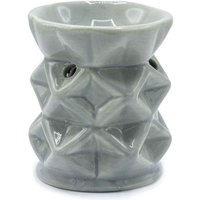 Matte Grey Geometric Oil Burner Diffuser For Home Fragrance