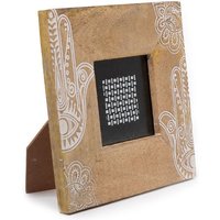 Solid Mango Wood Picture Frame For 10x10cm Photos - White, 20x20x2cm