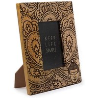 Mango Wood Picture Frame Buddha Design 10x15cm 26x20x2cm Black