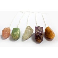 Natural Stone Dowsing Pendulum 170mm Chain - Assorted