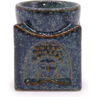 Dusty Blue Square Buddha Oil Burner For Aromatherapy & Wax Melts