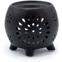 Matt Black Flower Burst Oil Burner - Home Fragrance Diffuser