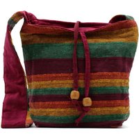 Handmade Cotton Sling Bag - Tan & Greens