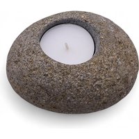 Authentic River Stone Candle Holder - Hand-finished, Unique, Calming Ambiance