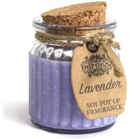 Lavender Soy Wax Candle Pot - 20 Hour Burn Time - Reusable Glass Jar With Cork Lid