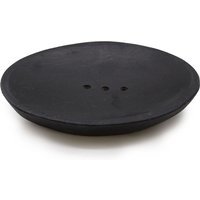 Black Marble Oval Soap Dish - Elegant Drainage Design