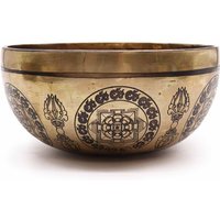 Tibetan Healing Engraved Bowl 21cm - 5 Buddhas Meditation Sound Therapy