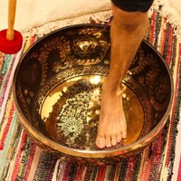 Large Brass Standing Bowl - 50cm Diameter, 10.7kg - Intricate Engravings