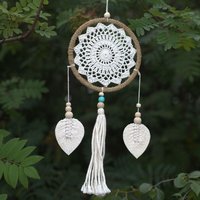 Handcrafted Rattan & Cotton Dream Catcher - Natural Elemental Spirits