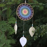 Handmade Dream Catcher - Vegan-friendly Natural Rattan & Cotton - Bali - Large