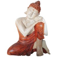 Hand-carved Buddha Statue - 25cm Thinking - Suar Wood