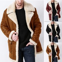 Clothing thickened fur one piece jacket leather long coat