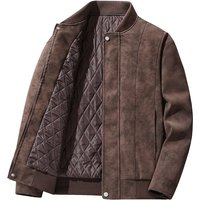 Thickened Padded Lapel Trend Cross Border Trend Brand Hong Kong Style Fashion Leather Jacket Jacket Casual Top Coat