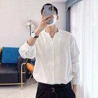 Design Sense V neck Long Sleeved Top Suit Inner Shirt Spring Loose Fit