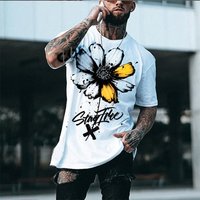Clothing 2024 Summer European American Cross border T shirt Street Retro Warrior Avatar 3D Digital Printing Casual Sports T shirt