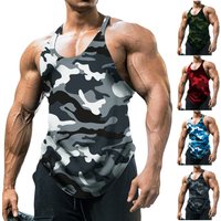 Customized Cross border Foreign Trade European American Sleeveless Camouflage Vest Outdoor Sports Fitness Top Clothing