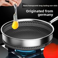 German 316 Stainless Steel Thickened Antibacterial Non-stick Frying Pan Without Coating Compatible With Induction Cooker