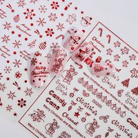 Nail Art Christmas sticker Red vintage elk Snowflake Snowman Christmas tree back nail sticker