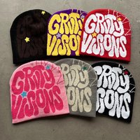 Trendy Knit Beanie Letter Jacquard Warm Winter Hat & Soft Acrylic Skull Cap Black Red Gray Purple"