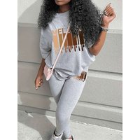 Solid Casual Two Piece Pant Set – Stylish Lounge & Streetwear Outfit Comfortable Stretch Fabric