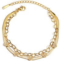 Women's Jewelry 14K Gold Titanium Steel Heart Diamond Bracelet Niche Stainless Steel Girlfriends Bracelet Jewelry