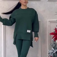 Clothing Autumn Winter Clothing Casual Tight Trousers Loose Sweater Suit Two piece Set