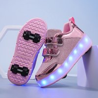 Double Inline Row Wheels Transformable Shoes Skates Roller Shoes Wheels Skates