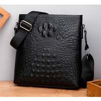New Advanced crocodile pattern single crossbody bag, backpack, fashionable trend, men's shoulder bag