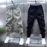 Men's Clothing Solid Color Sports Pants Trendy Men's Spring Solid Color Jogger Pants Elastic Casual Slim Fit Sweatpants Black & Olive Green