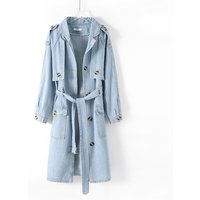 Clothing Long Denim Windbreaker