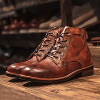 Shoes Amekhaki Style Martin Boots Big Toe Work Biker Boots