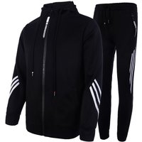 Clothing Casual Sports Hooded Suit Zipper Three Bars Sweater Trousers