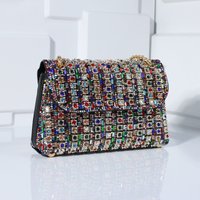 Celebrity Fashion Crossbody Dinner Bag Diamond-encrusted Hand Bag Delicate Senior Sense Square Women’s Hand Bag