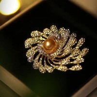 Luxury Atmospheric Fireworks Brooch High-end Women’s Retro Pearl Brooch Light Luxury Niche Premium Pin Suit Accessories