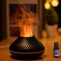 New flame lamp aromatherapy humidifier ultrasonic spray aromatherapy machine candle seven color atmosphere lamp