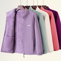 Women's Clothing Fleece Zip-Up Jacket With Stand Collar - Thick & Warm Outdoor Casual Pullover For All Seasons (XL-5XL)
