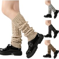 Unisex Twisted leg warmers knitted wool leg warmers for women's warm pile socks pigeonhole wool leg warmers boot covers