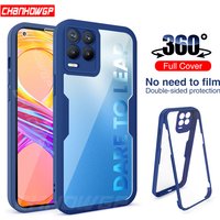 360 Double Front Screen Film Hard Back Case OPPO Realme C21Y 9 9i 8 8i 7 6 Pro A54 A74 A94 A33 A55 A52 A72 Clear Cov